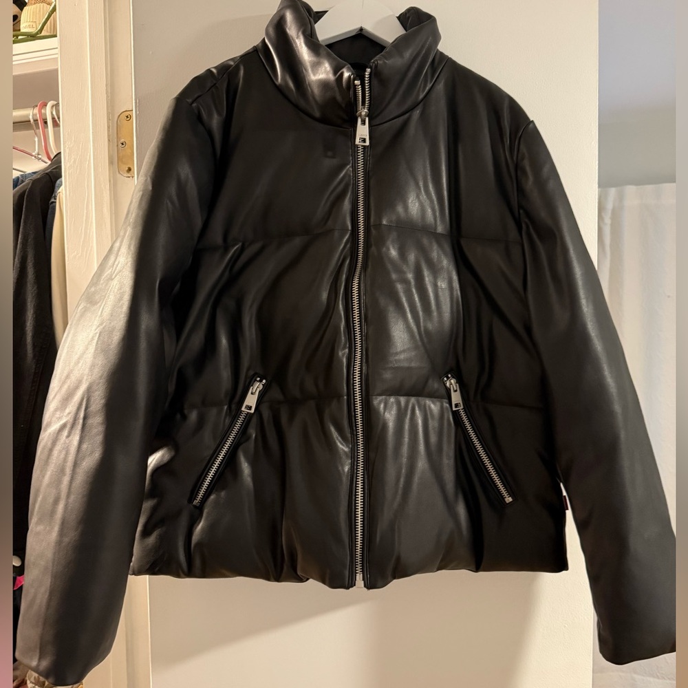 Levi's Black Puffer Jacket Vegan Leather